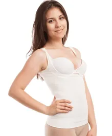 Mums & Bumps Gabrialla Body Shaping Open Bust Vest - Ivory