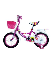 MYTS JNJ Kids Steel Bicycle With Basket Dark Pink - 40.6 cm