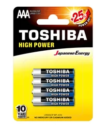 Toshiba Japanese Energy High Power LR03 AAA Batteries - 4 Pieces