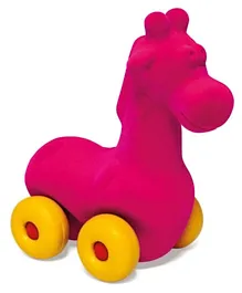 Rubbabu Soft Baby Educational Toy Aniwheeles Giraffe Large 7 inches - Pink