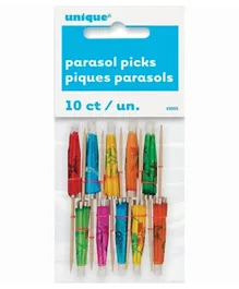 Unique Paper Parasols Pack of 10 - Multicolour