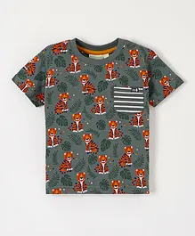 JoJo Maman Bebe Tiger T-Shirt - Khaki