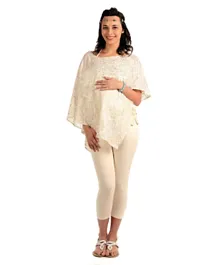 House Of Napius Maternity Sequin Detail Poncho - Off White