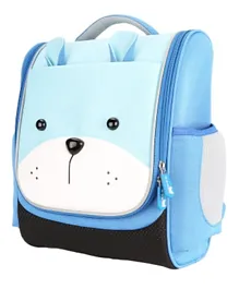Nohoo Bear Shaped Jungle Kids School Bag Sapiential Blue - 14 inches
