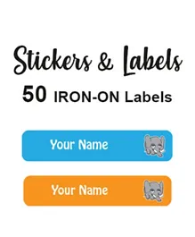 Ladybug Labels Personalised Name Iron On Labels Elephant Boy - Pack of 50