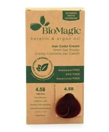 BIOMAGIC Hair Color Cream With Keratin & Argan Oil 4/58 Red Violet Auburn - 60mL