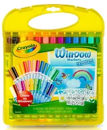 Crayola Washable Window Markers and Stencil Set Multicolor - Pack of 25