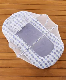 Babyhug Cherry Print Bedding Set With Mosquito Net - Blue