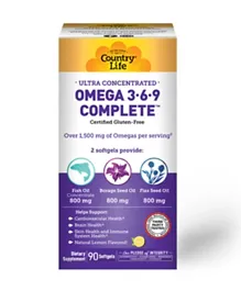 Country Life Omega 3-6-9 Complete Softgels - 90 Pieces