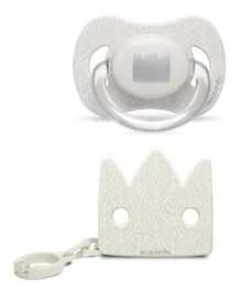 Suavinex Crown Silicone Soother + Clip - Beige