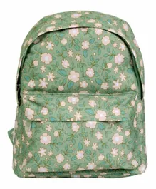آ ليتل لافلي كومباني - حقيبة ظهر صغيرة بتصميم الأزهار - أخضر (12 بوصة)