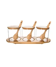 Little Storage Co Bamboo Glass Trio with tray and spoon