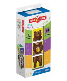 Geomag Magicube Mix & Match Animals Magnetic Cubes - 3 Pieces