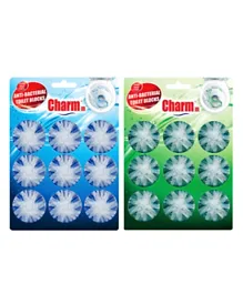 CHARMM Antibacterial Toilet Block Pack of 2 - 9 Pieces (Each)