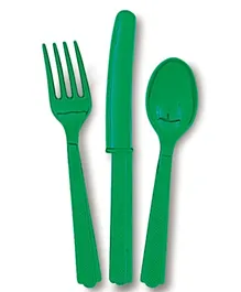 Unique Emerald Green Cutlery - Pack of 18