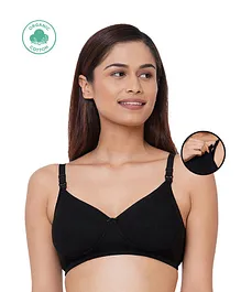 Inner Sense Organic Antimicrobial Padded NonWired Feeding Bra - Black