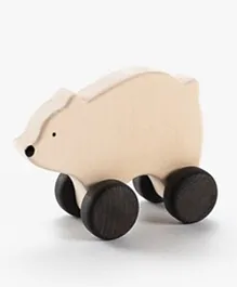 SABO Concept  Wooden Toy Rolling Bear Wood - Multicolor