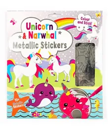 Unicorn and Narwhal Metallic Stickers - 70 Pieces
