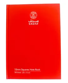 SADAF 10mm Square A5 Notebook Red - 100 Pages