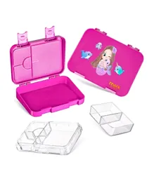 Snack Attack Mermaid 4 & 6 Convertible Compartments Bento Lunch Box - Pink