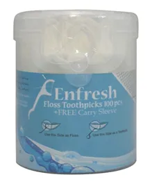 Enfresh Floss Toothpicks with Carry Case - 100 Pc