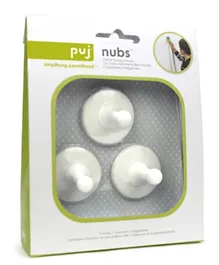 PUJ Peel & Stick Adhesive Hook Nubs White - 3 Pieces