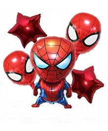 Highland Spiderman Foil Balloons for Spiderman Theme Birthday Party Decorations - Pack of 5
