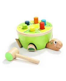 Top Bright Wooden Kids Toys Turtle Pounding Bench - Multicolour