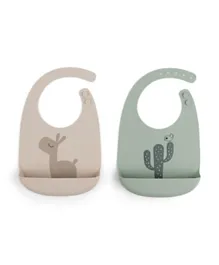 Done By Deer Silicone Bib Lalee Sand/Green - Pack of 2