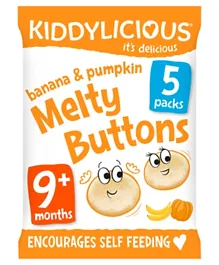 Kiddylicious Banana & Pumpkin Melty Buttons - 30g