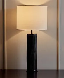 HomeBox Galena Wooden Table Lamp with Linen Shade