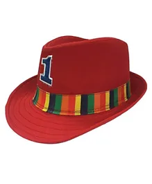 بارنتي سنتر قبعة فيدورا بألوان قوس قزح للعيد الأول - أحمر