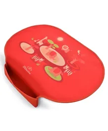 Bibetta Childrens Placemat With Pocket Safari Pattern - Red and Orange