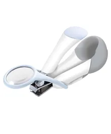 The First Year Deluxe Nail Clipper With Magnifier - White & Grey