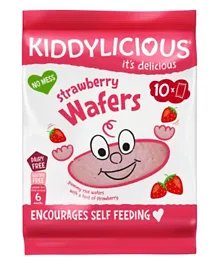 Kiddylicious Gluten and Dairy Free Strawberry Wafers - 10 Pieces