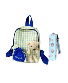 Star Babies School Bag With Pencil Bag Organizer Free Blue - 10 Inches