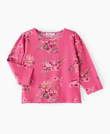 Jelliene Floral Print Sweatshirt - Pink