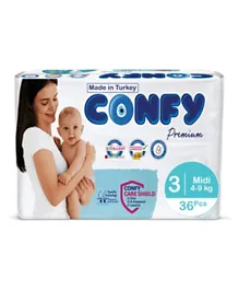 Confy Premium  Baby Diapers Eco Single Pack Midi size 3  - 36 Pieces