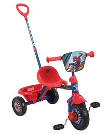 Marvel Spiderman Trike with Push Handle - Red