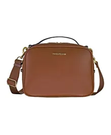 TWELVElittle Luxe Vegan Leather Diaper Clutch with Changing Mat - Toffee VL, Stylish Crossbody Design, Spacious Interior