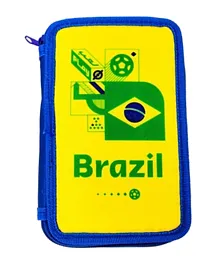 FIFA 2022 Country Brazil Double Decker Pencil Case With Stationary Supplies - 31 Pieces