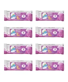 Smurfs Premium Wet Wipes Pack of 8 Lavender - 80 Wipes