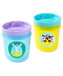 Skip Hop Zoo Tumbler Cup Blue Yellow Pack of 2 - 207 ml