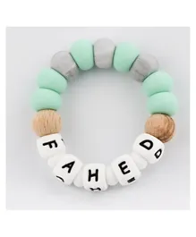 Desert Chomps Personalized Silicone & Wooden Teether Solo - Mint
