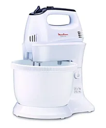 Moulinex Hand Mixer with Plastic Stand Bowl 300 W HM311127 - White