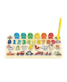 BAYBEE 4 in 1 Wooden Matching Board Puzzle - 2 to 4 Players