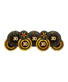 Glitz & Glamour Pinwheels 30th Birthday Black & Gold - 3 Pieces