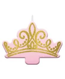 Party Centre Disney Princess Once Upon A Time Glitter Candle - Pink
