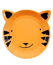 Meri Meri Go Wild Small Tiger Plate Pack of 12 - Orange