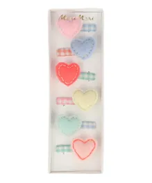 Easter Party Felt Heart Hair Clips - Pack of 6